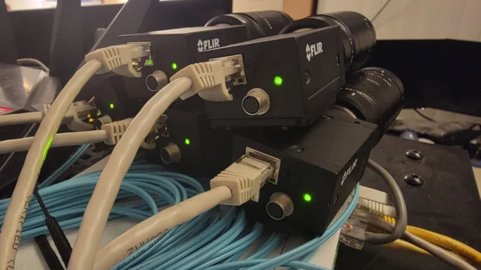 Rear connections on the MultiView camera array.