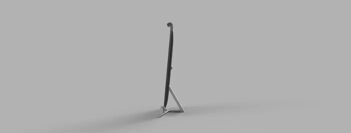Mobile Portrait concept render. Camera-and-display assembly, side profile.