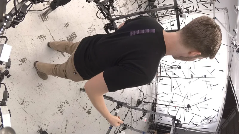 Baseline camera-frame example of a person within camera array; processed comparison source.