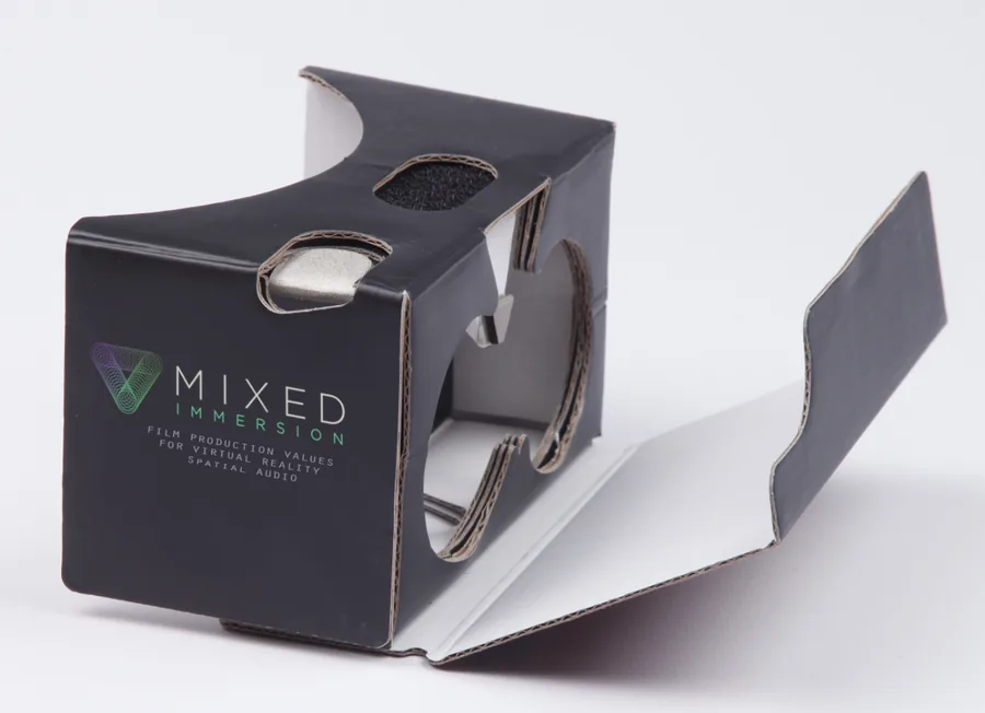 Rose Colored branded cardboard viewer, alternate view. Promotional package, 2018.