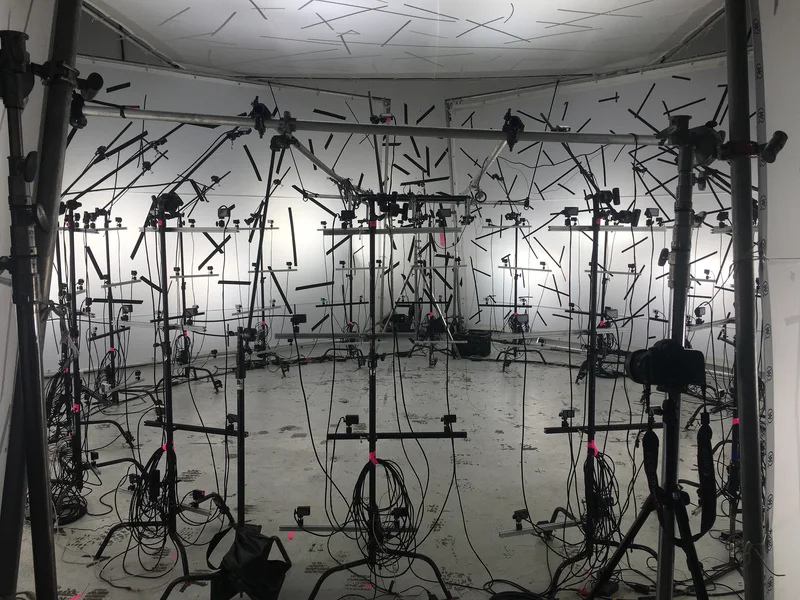 Bright studio-wide capture array view.