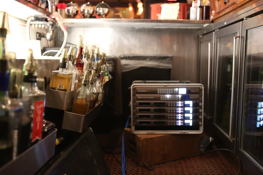 A 360 Designs RecordBox recording system on the set of Rose Colored.
