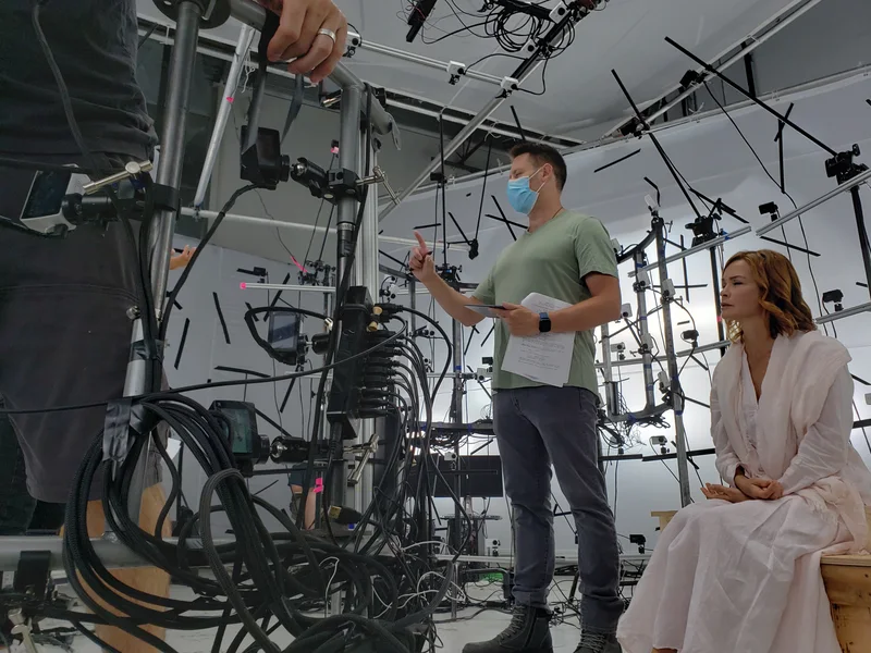 Performer and crew during the August 2020 volumetric film capture.