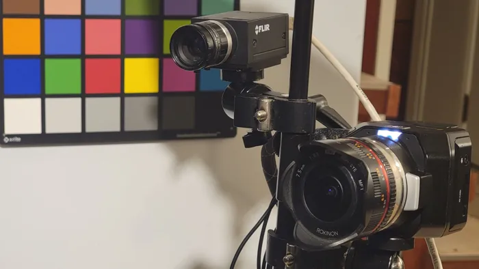 MultiView camera comparison against a colour chart.